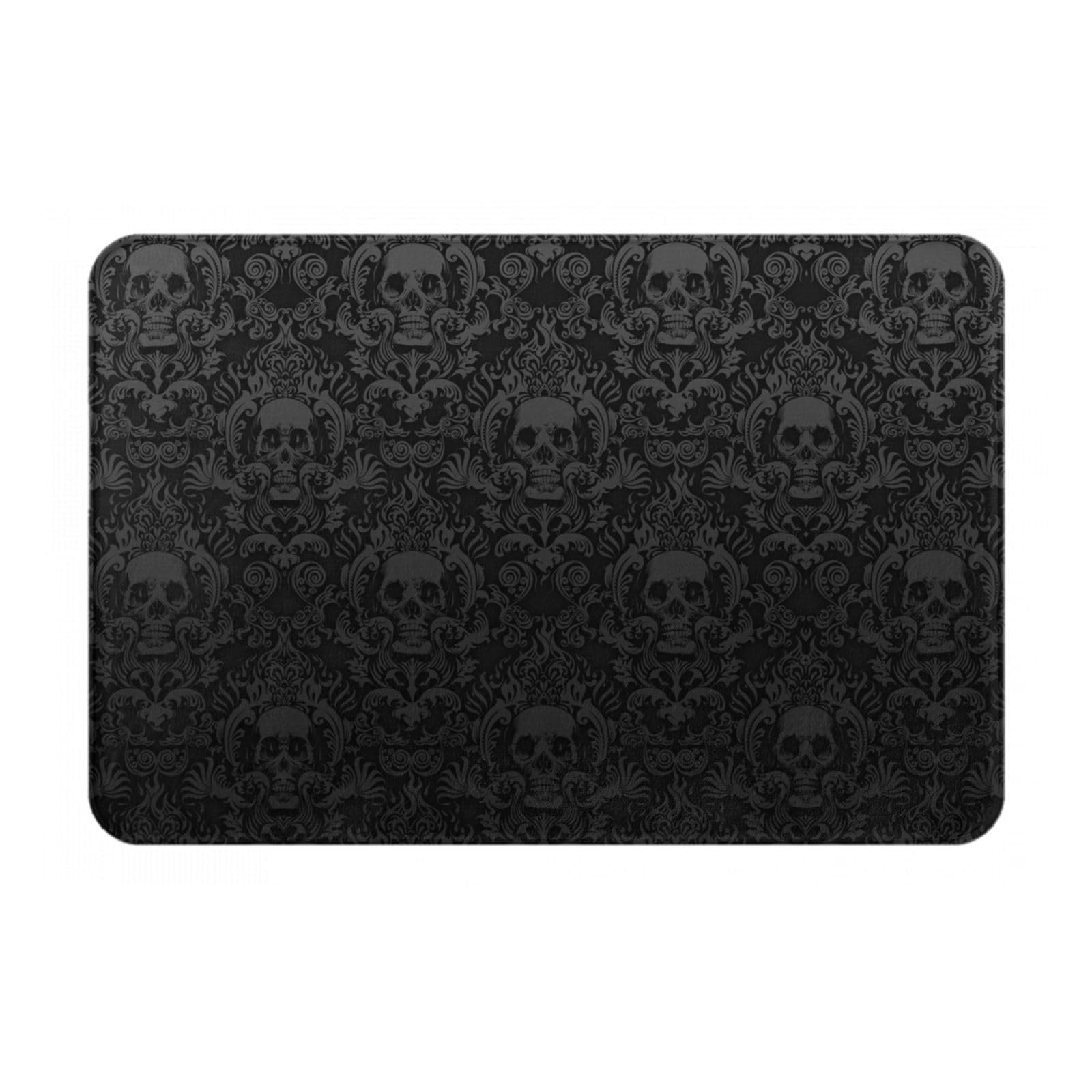 JAYWIS Gothic Wallpaper Skull Print Doormat,Soft Entrance Rug,Non-Slip Doormat For Indoor And Outdoor, Washable Front Back Door Entrance Rug 16 X 24 In(40 X 60cm)