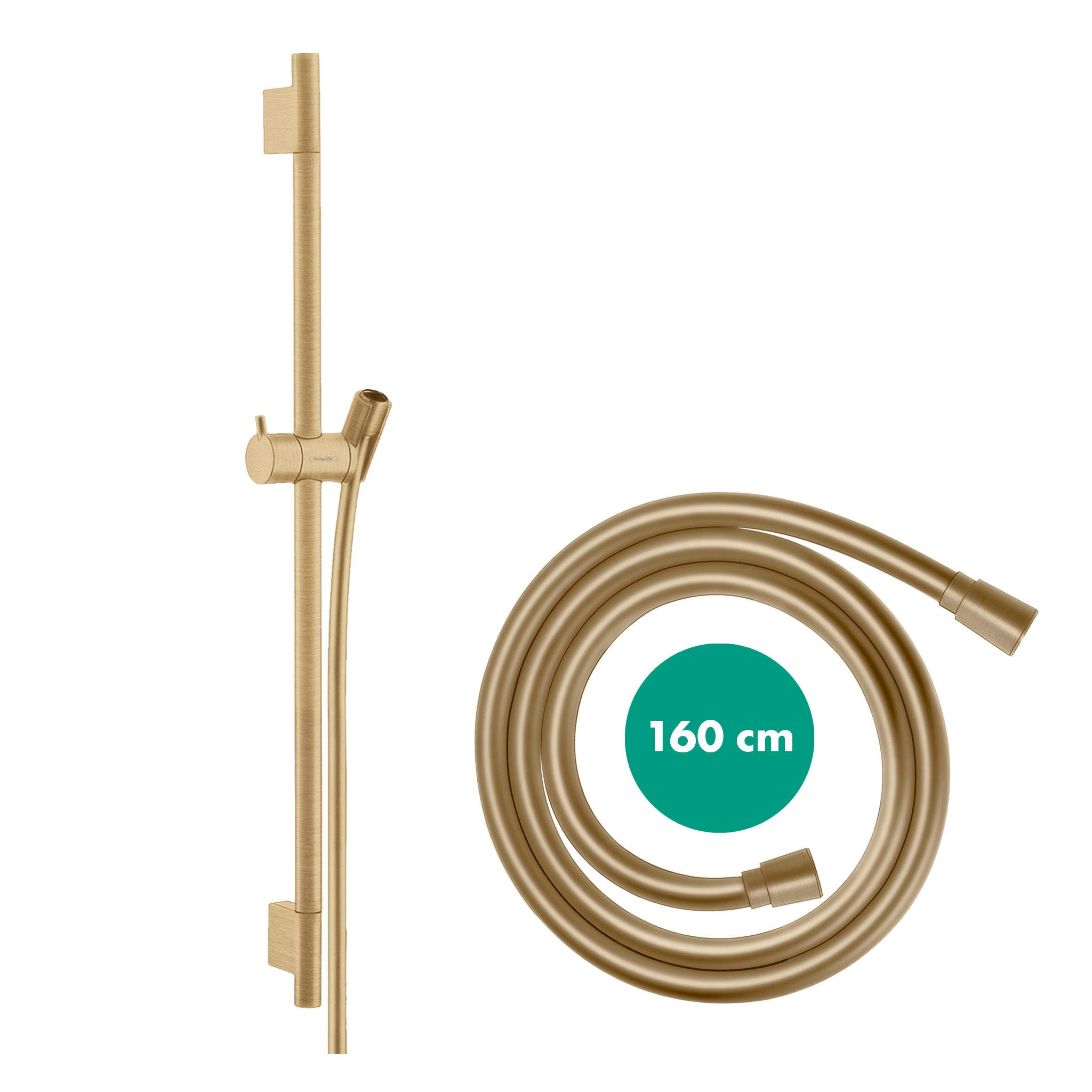 hansgrohe Unica Barre de douche S Puro 65 cm avec flexible de douche, aspect doré poli, 28632990
