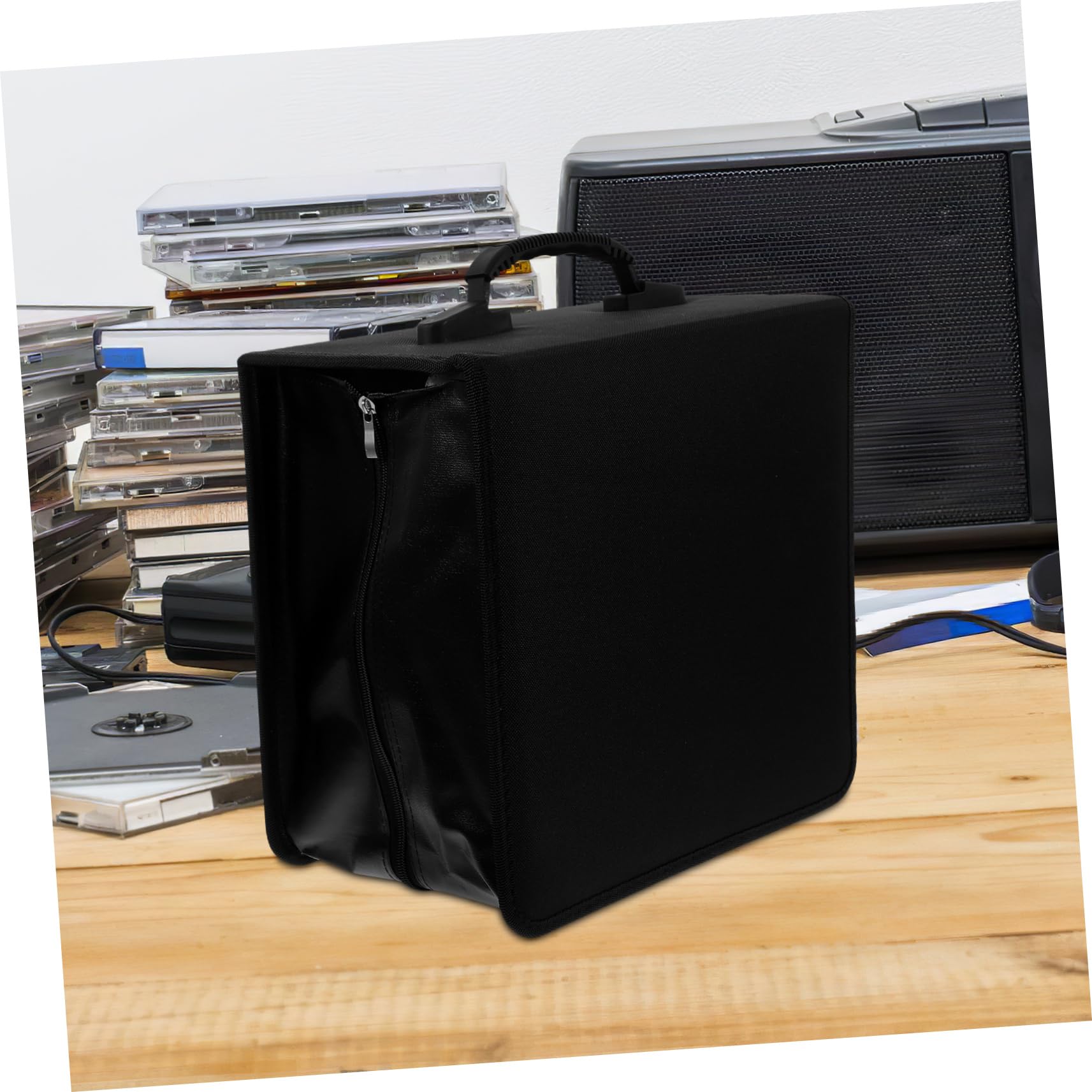 Piccola Custodia per Dvd in Pu con Maniglia capacità di Dischi Organizer per CD Dvd per Auto e Casa Custodia Protettiva per Viaggio