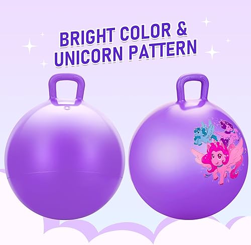 Miniatura 6 de U&C Planet Hoppity Hop - Pelota de salto con asa para niños de 3 a 6 años, para sentarse y rebotar de 18 pulgadas con bomba