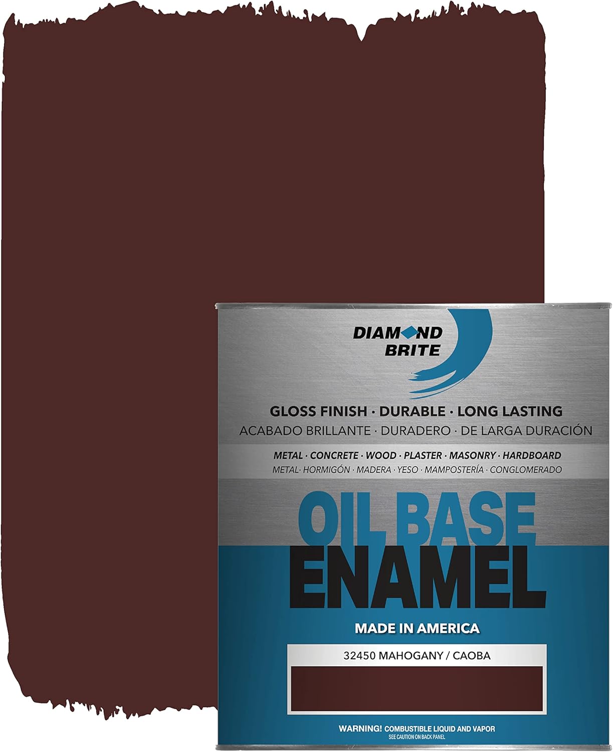 Diamond Brite Paint Oil-Based Enamel Paint 32100-1, High-Hiding Gloss Finish, Interior/Exterior Durable Coating, Multi-Surface Use (Metal, Wood, Masonry), Black, 1 Gallon (128 fl oz)