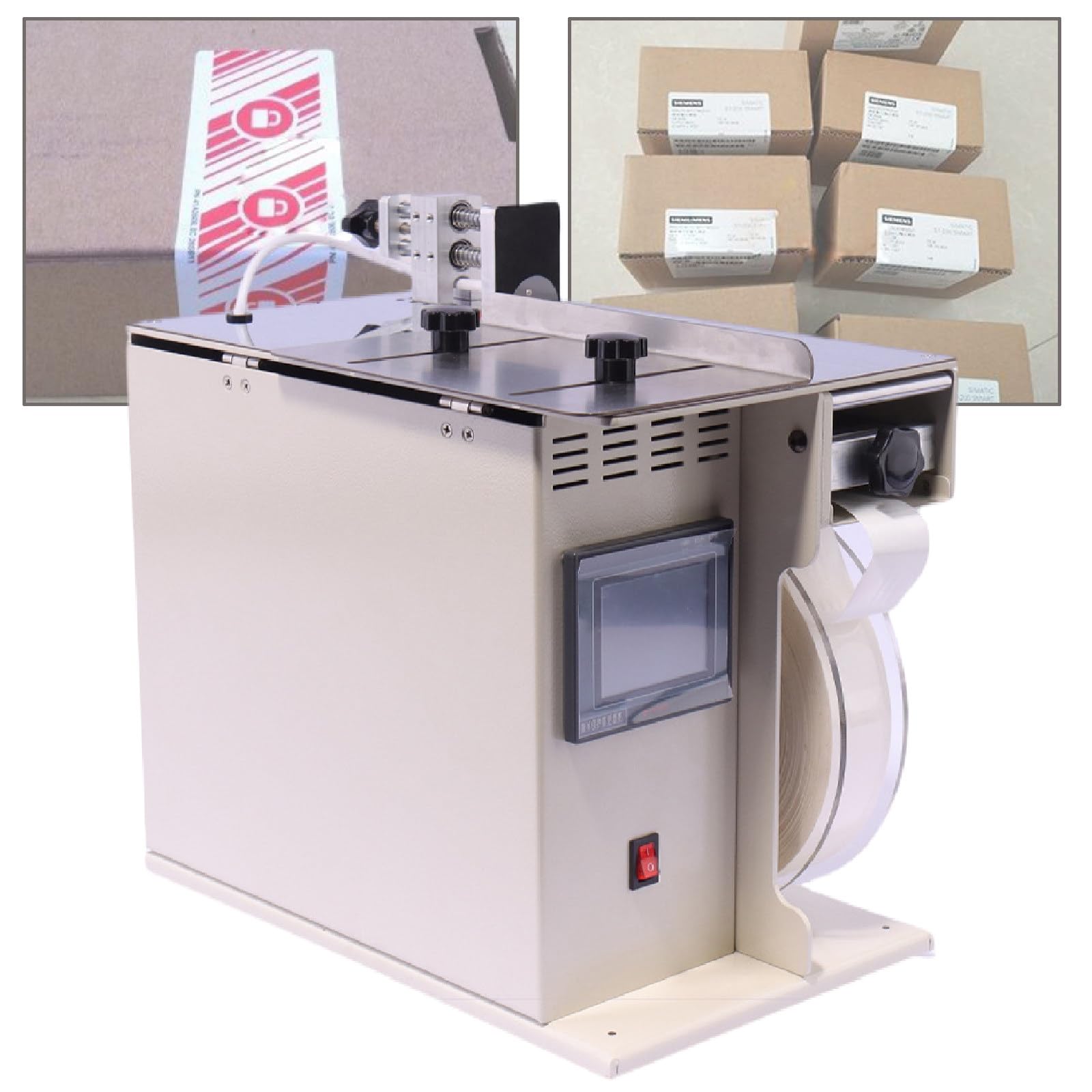 Macchina Etichettatrice con Scocca Metallica di Grado Industriale - Applicatore Semi-Auto Durevole per Operazioni di Etichettatura di Precisione ad Angolo Retto