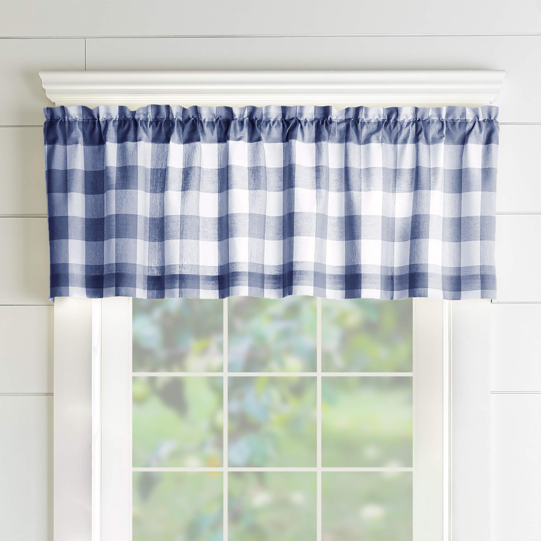 Blue Plaid Kitchen Curtains Curtains & Drapes