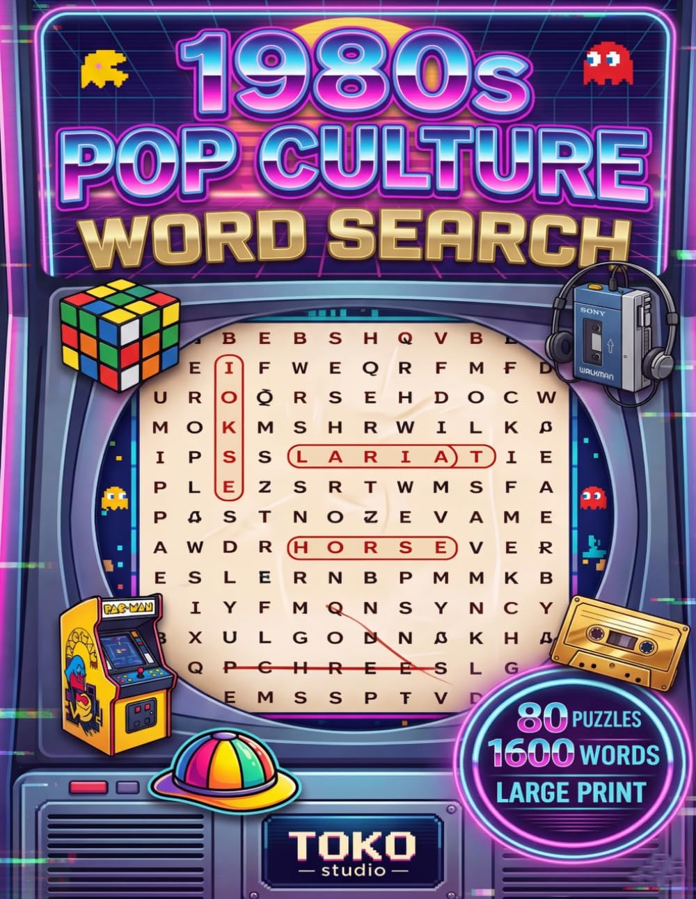 1980s Pop Culture Word Search for Adults Large Print: 80 Totally Tubular Puzzles with Bonus Coloring Pages & Mazes | A Nostalgic Journey through 80s Music, Movies, Fashion & Arcade Games