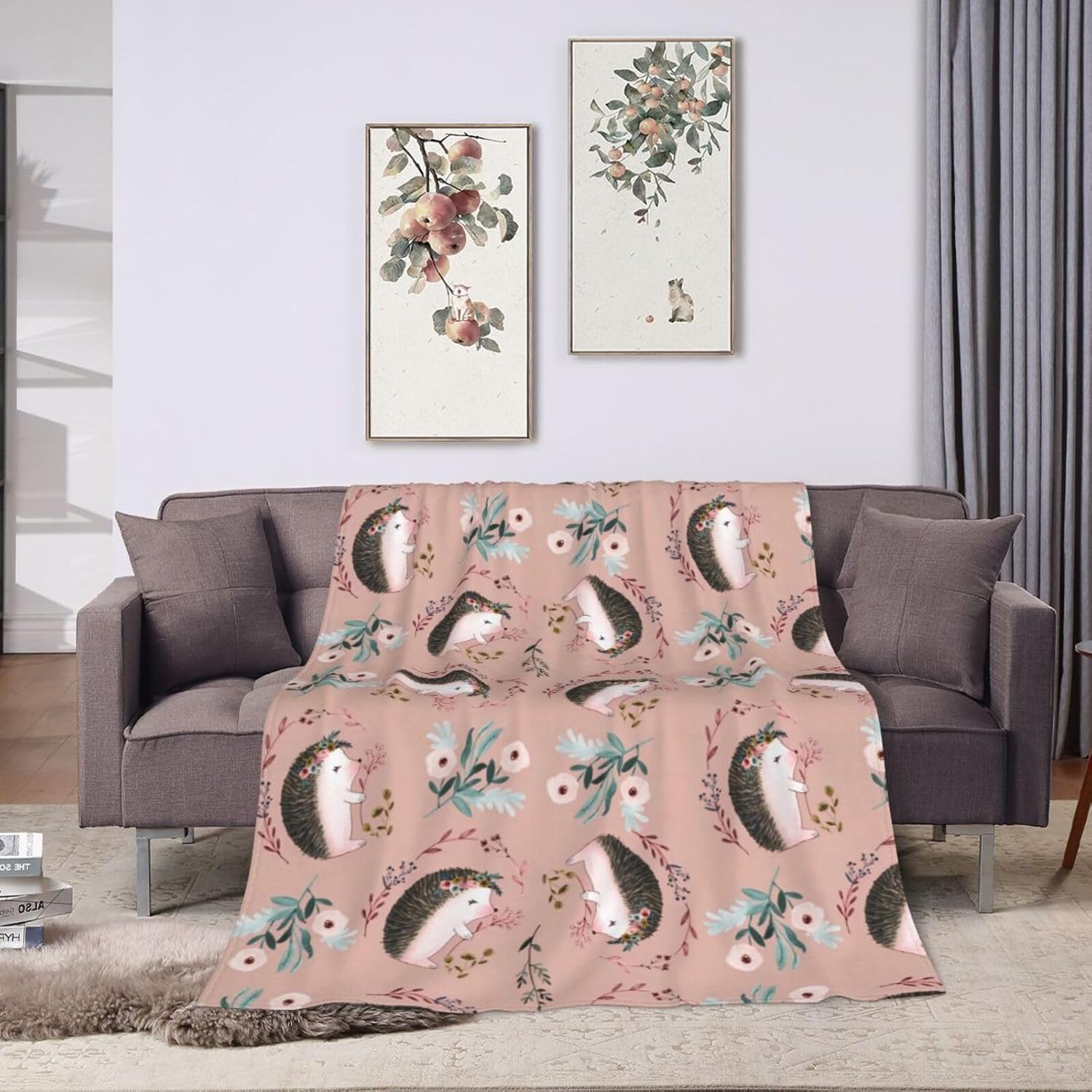 Tijuboni Ultra Soft Cozy Plush Hedgehog Throw Blanket - Hedgehog Lovers Gifts for Girls, Women, Kids & Adults - Lightweight Flannel Comfy Blankets for Nursery, Couch, Sofa - 50"x40" - Image 7