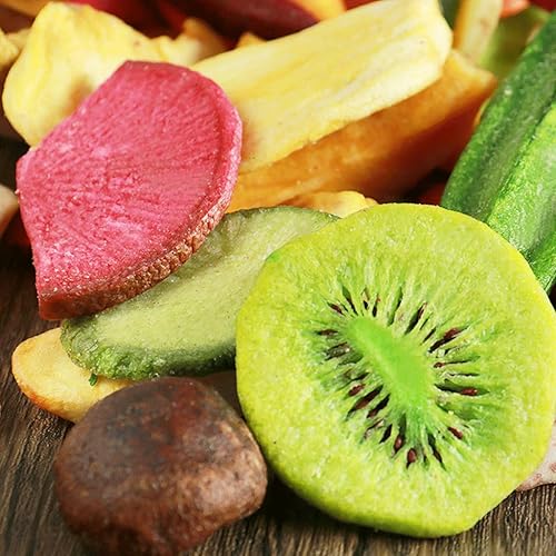Miniatura 3 de SXET Snacks de verduras liofilizadas, 12 tipos de chips de frutas y verduras mixtas, aperitivos crujientes de verduras mixtas, 8.8 onzas por paquete