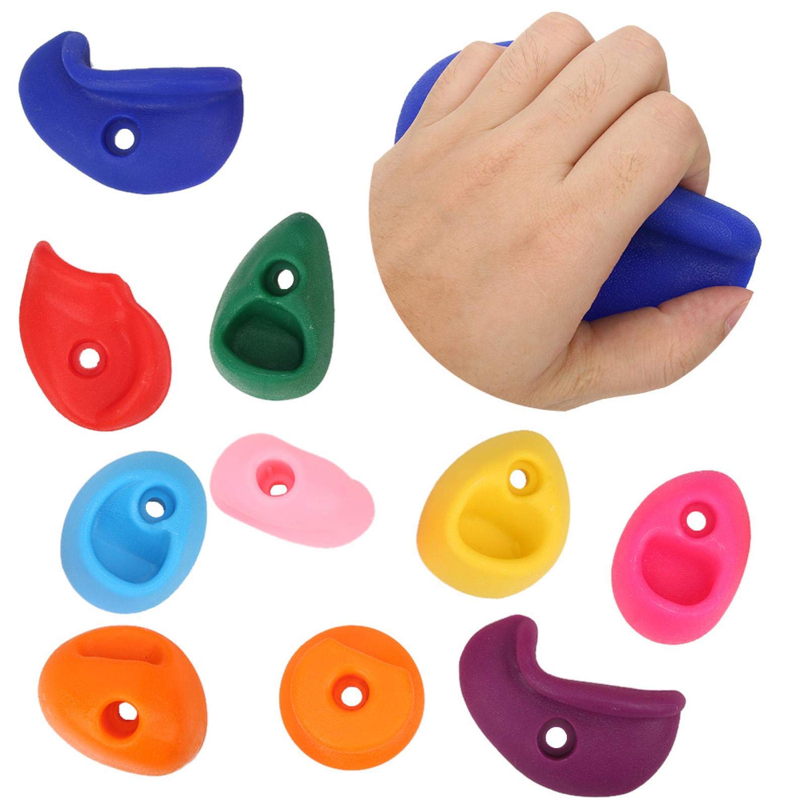 Kletternde Felswandgriffe, Verschleißfestigkeit Klettergriffe Große Klettergriffe Kletterwandgriffe Mehrfarbig für den Außenbereich für(Small 10 Pieces)