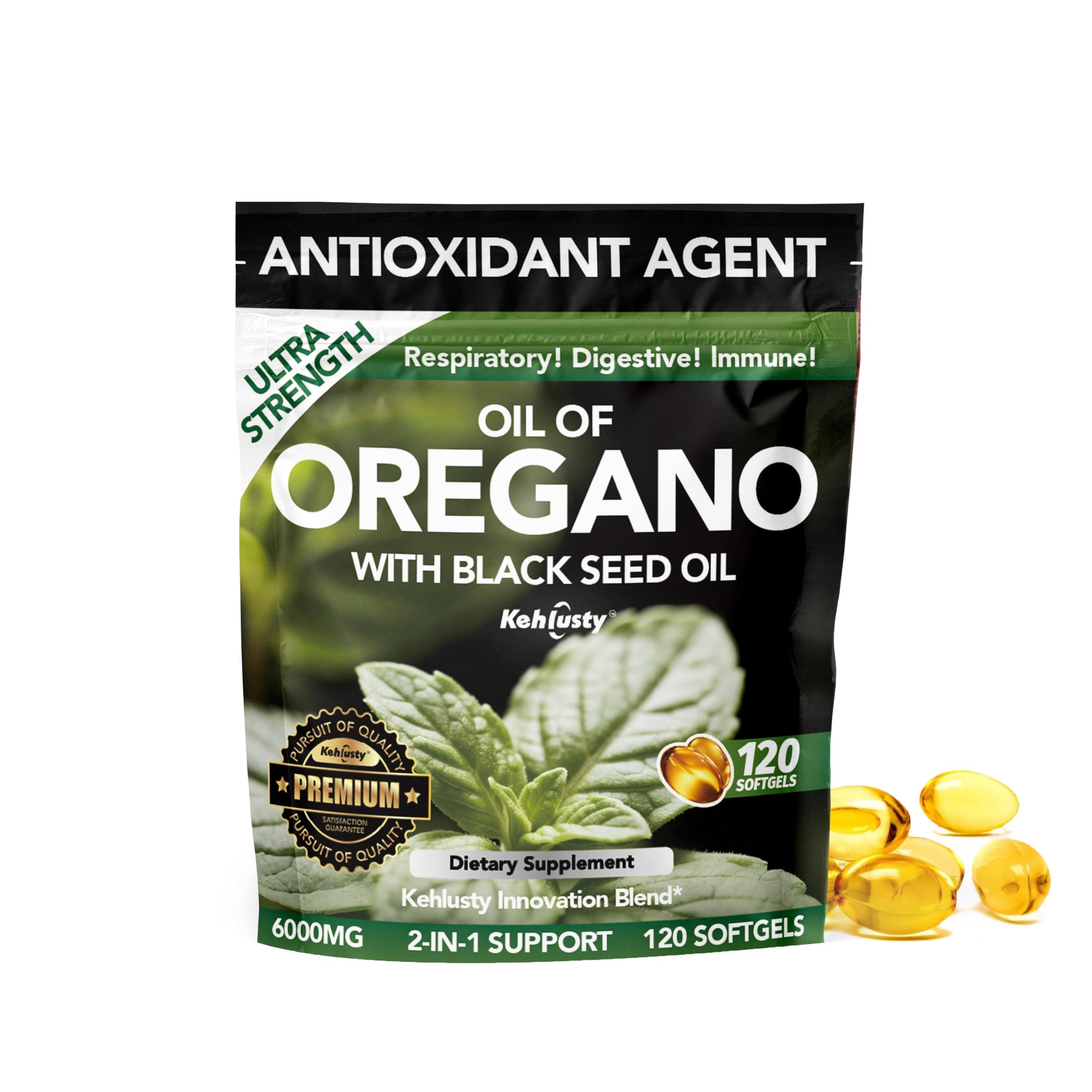 Oil of Oregano with Black Seed Oil Softgels, 120 Count — Amazon image 2