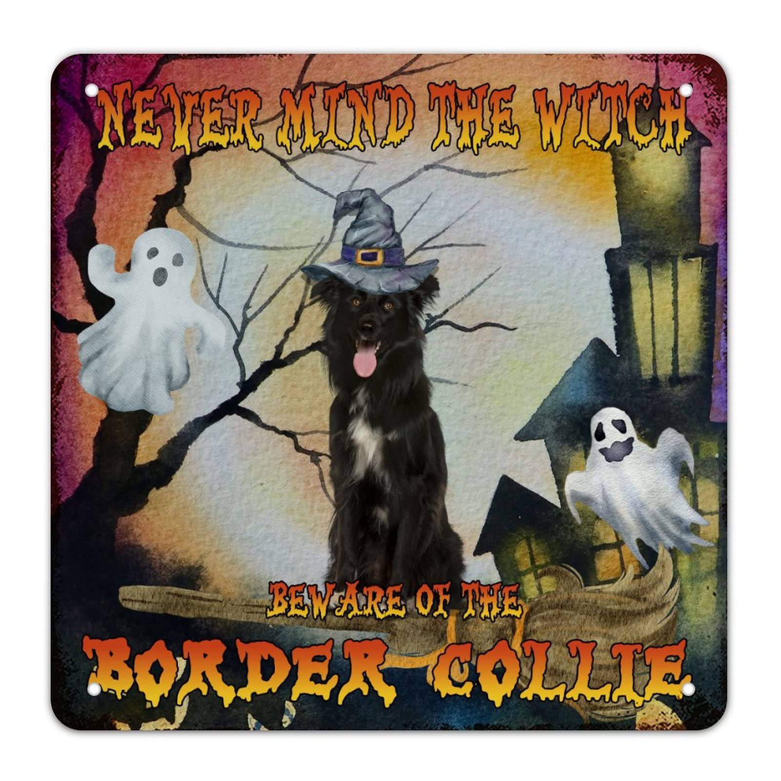 Déco Halloween château hanté plaque vintage salon intérieur
