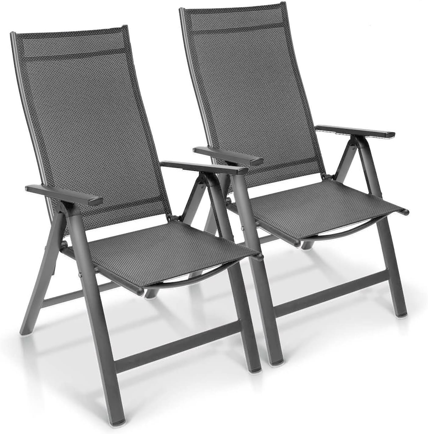 Reclining Garden Chairs, Folding Garden Chair Set of 2, Outdoor