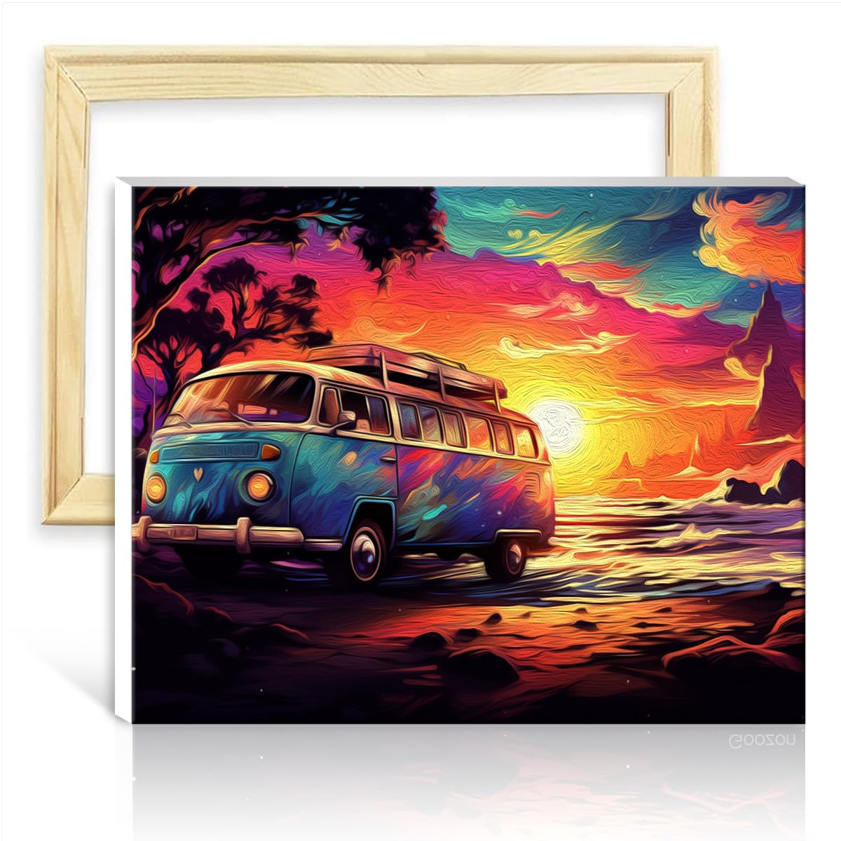 TANGFEIY Canvas Oil Painting Kit Colorful Fantasy Art Adults Paint Kits with Brushes and Acrylic Pigment Arts Crafts Project for Home with Frame(40x50cm)