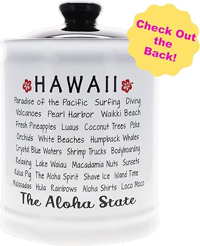 Miniatura 2 de Cottage Creek Tarros – Caja de ahorros de cerámica Hawaii de 6 pulgadas, alcancía del Fondo Hawaii, contenedor de almacenamiento de artículos