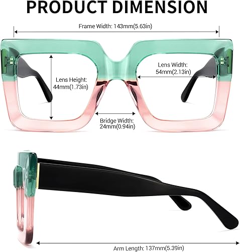 Miniatura 3 de Zeelool Elegantes gafas cuadradas de gran tamaño con bloqueo de luz azul para mujer, 100% protección UV400, Brandon VFP0306