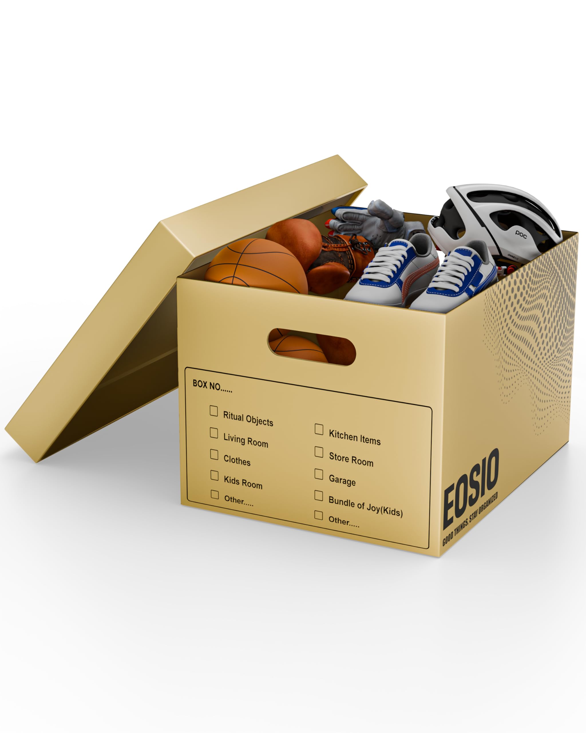 Snap Box Heavy Duty Cardboard Storage Boxes with Lids [Pack of 3] 5-Layer Corrugated Moving Boxes with Handles, Tape-Free Easy Assembly, Organizer for Home, Office, Kitchen (38 x 30 x 25cm)-image-40
