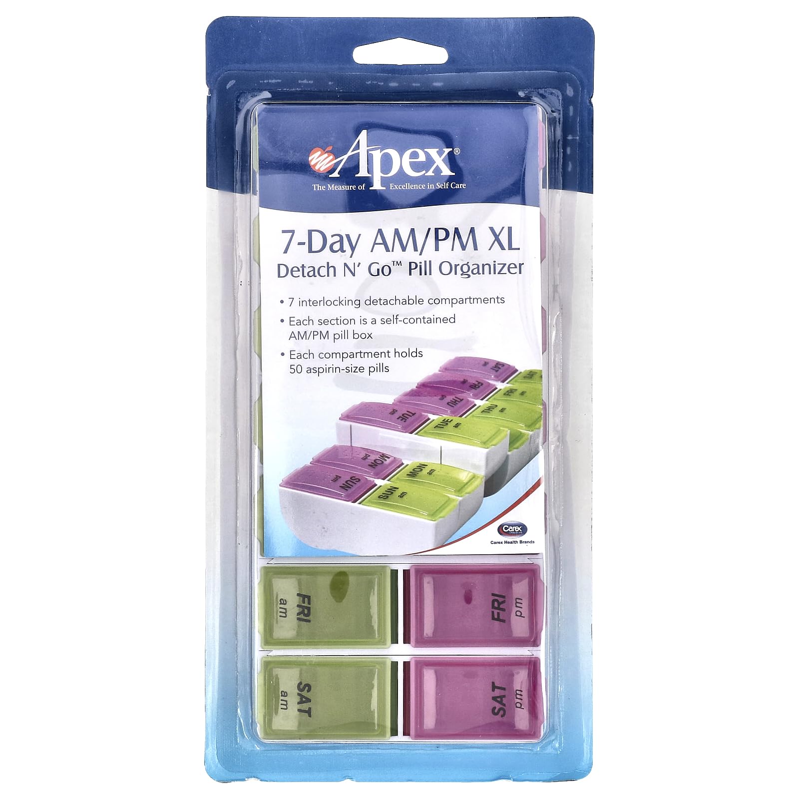 Amazon.com: DSS 7-Day AM/PM Extra Large Detach N' Go™ Pill