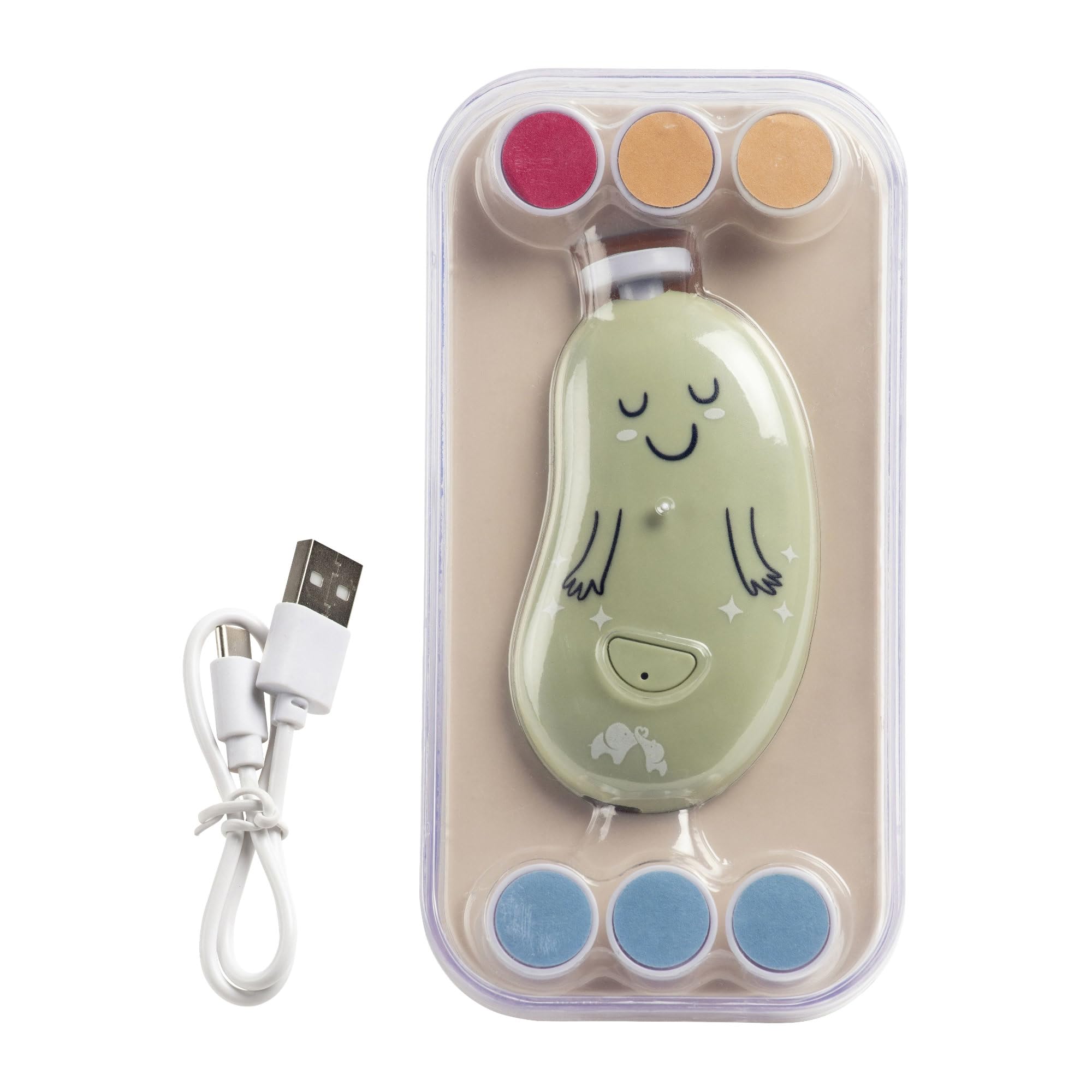 Bebeconfort Electric Baby Nail File, from Birth, for Babies and Toddlers 7 Nail Files with Different Textures, USB-C Charging