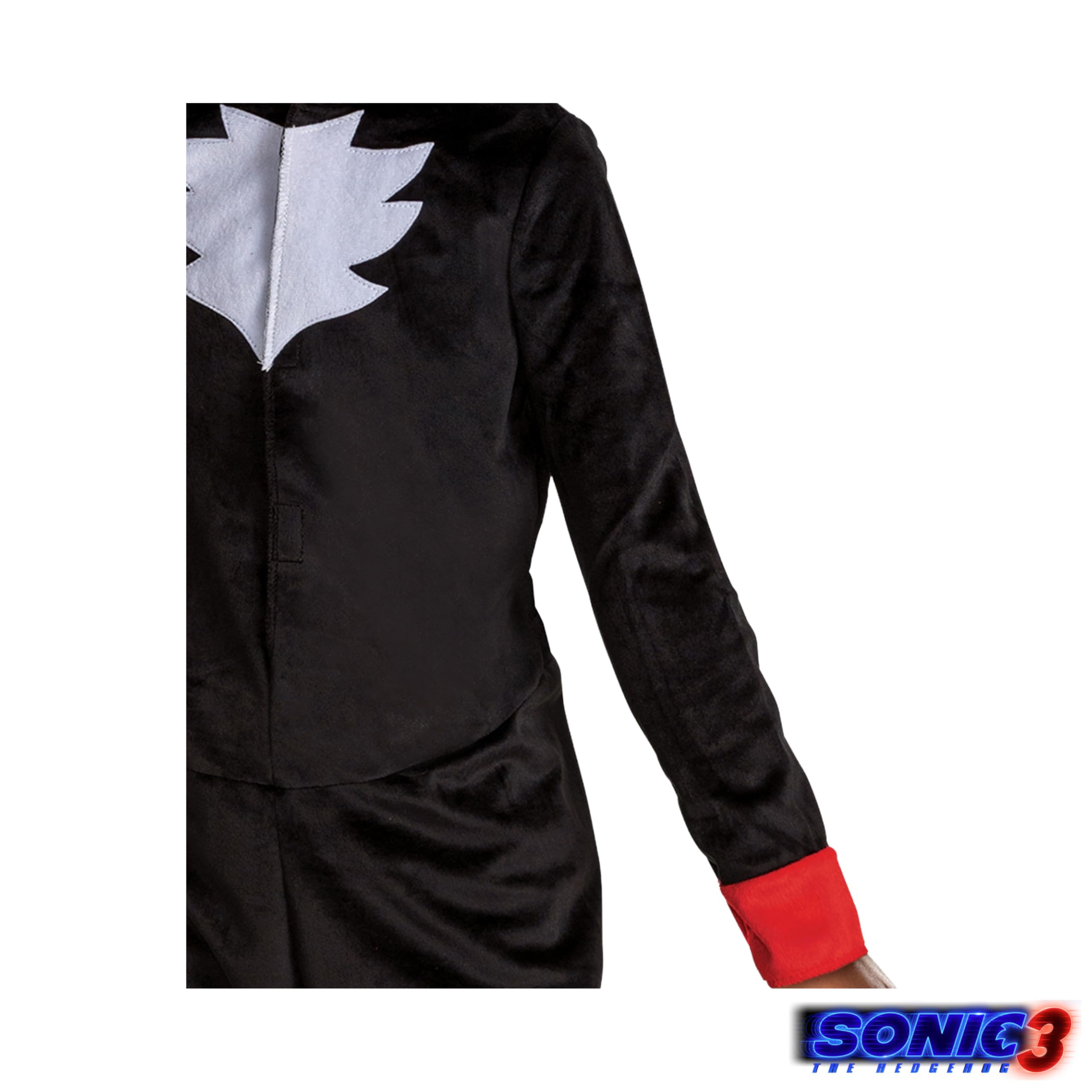 DISGUISE Sonic 3 Shadow Fancy Dress Jumpsuit for Kids, Official Sonic the Hedgehog by, Soft Fabric, Fabric Hood with Dimensional Quills and Ears, Unisex, for Ages 4-5, 7-8 and 10-12 years