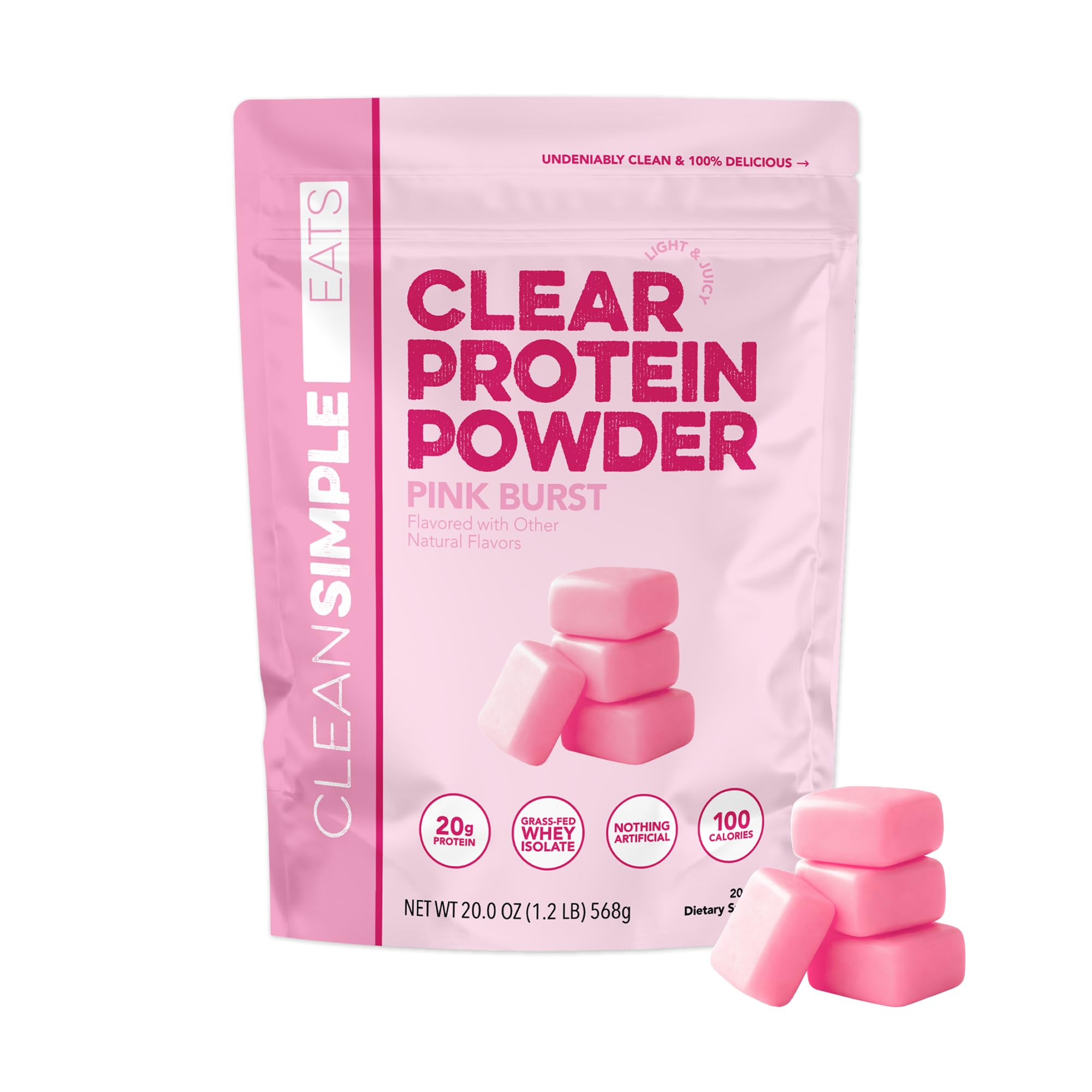Clean Simple Eats Clear Protein Drink, Sour Candy Watermelon, 20 Servings — Amazon image 11