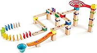 Hape Marble Run Race Track - 81-Piece Wooden DIY STEAM Toy with Dominoes, Marbles & Tracks for Kids 3+