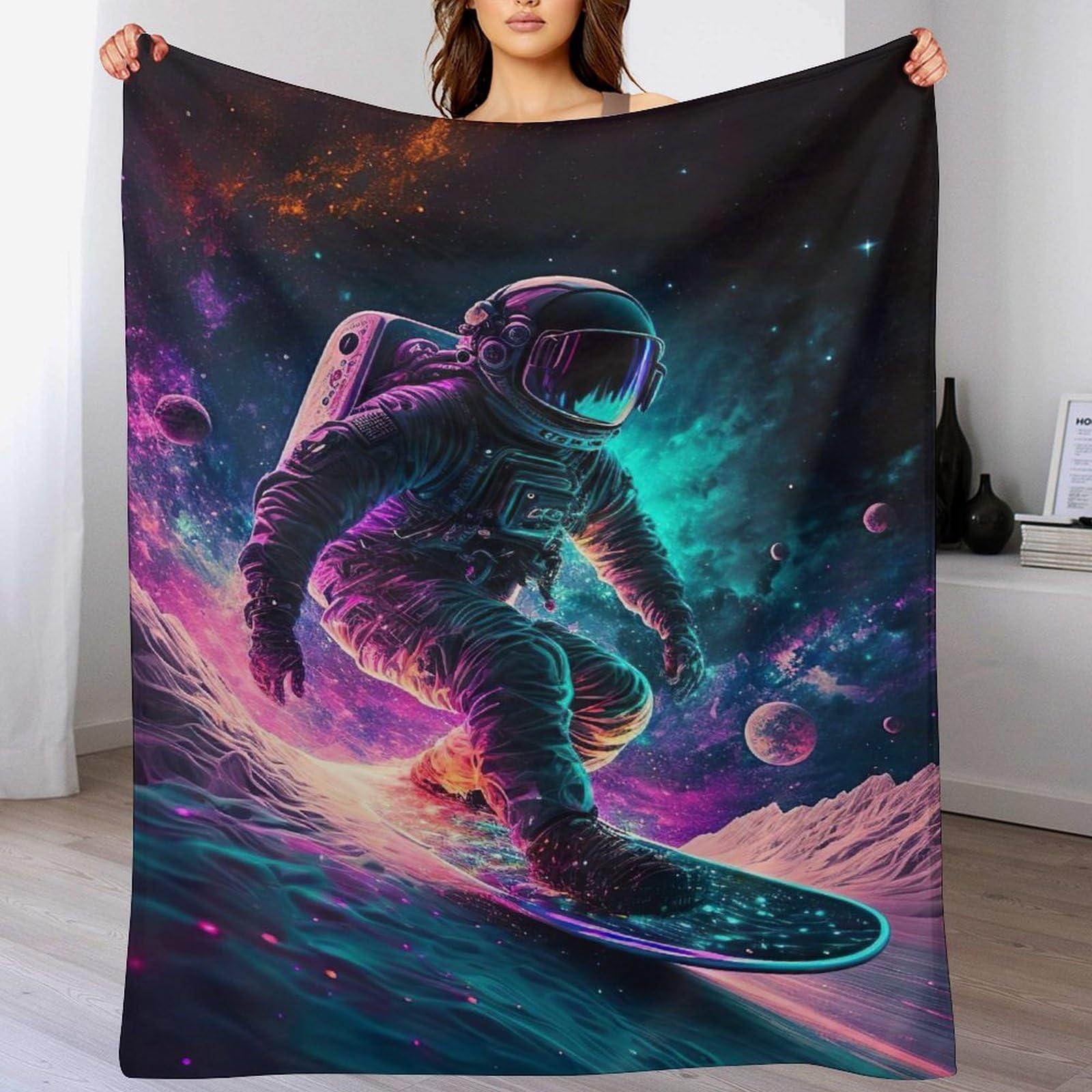 Couverture polaire astronaute pour des soirées canapé douillettes en flannel 130x150