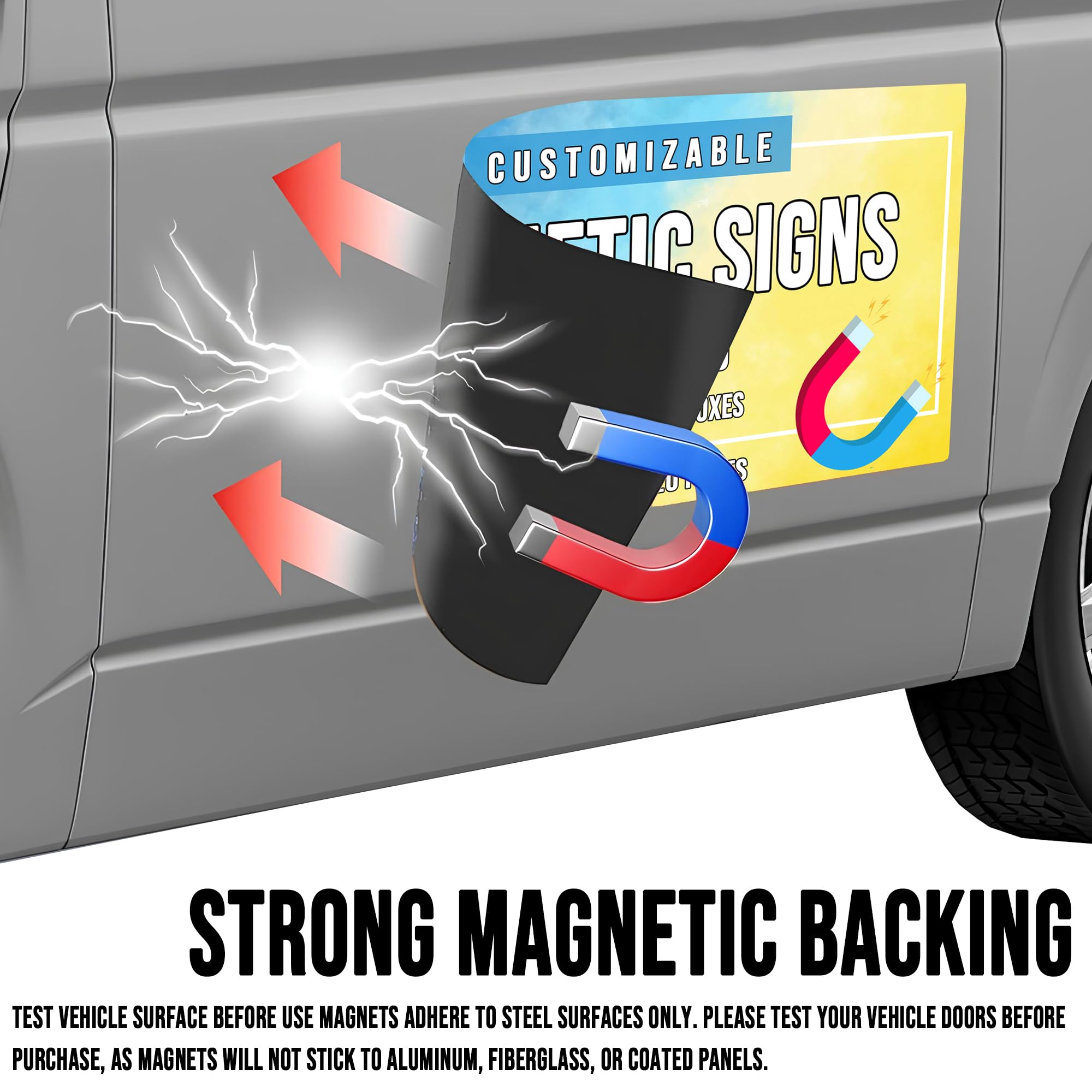 Autocollants magnétiques personnalisés, Aimant de Voiture avec Texte/Logo/Image, Résistant Intempéries Réutilisable - 30 x 30 CM - 5