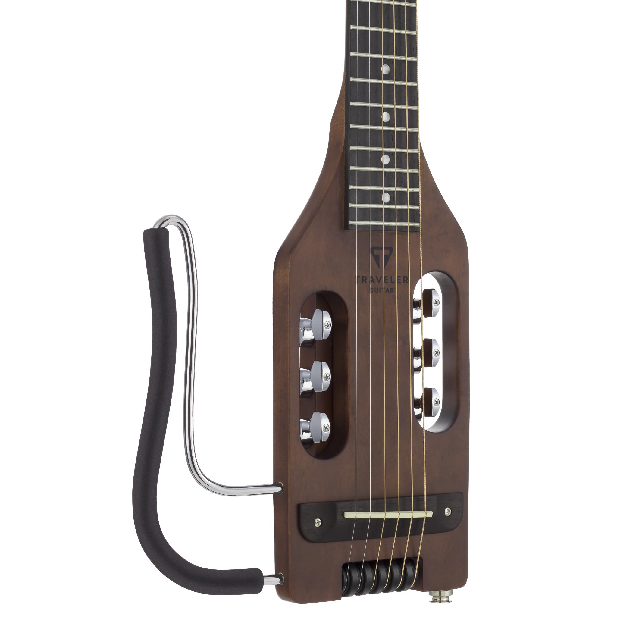Traveler Guitar Chitarra acustica ultra leggera, per mancini, con poggiapolsi rimovibile, in scala completa da 24 3/4", con custodia personalizzata inclusa