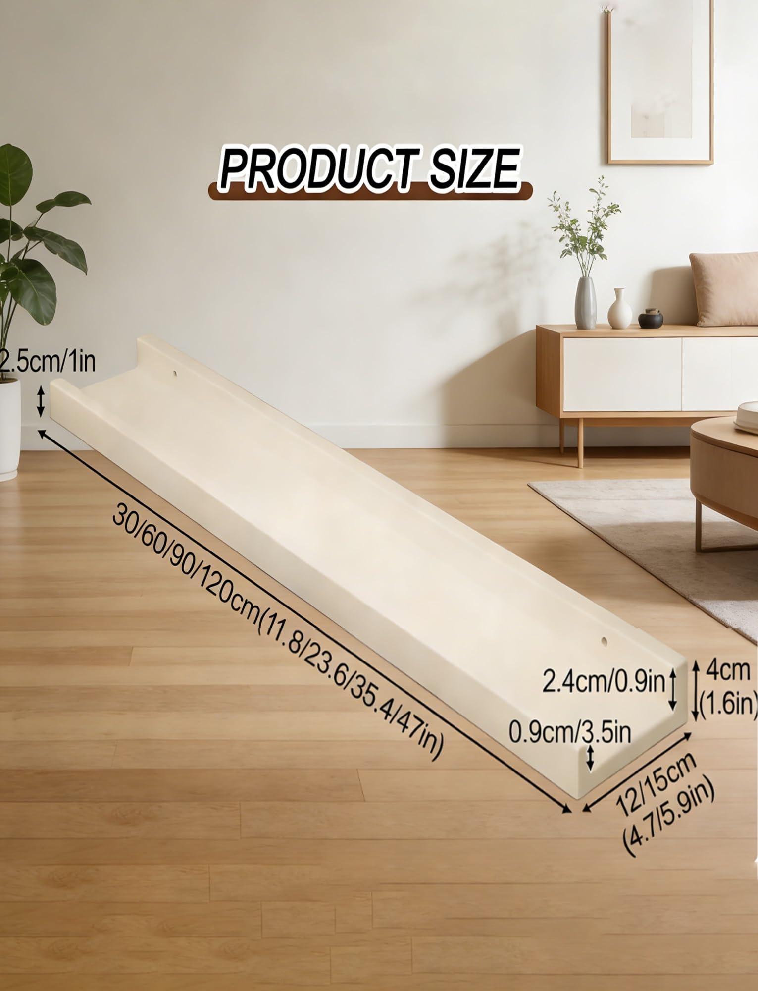 Elegante copritermosifone in legno giallo – 30 x 15 cm (11,8 x 5,9 pollici) per soggiorno, camera da letto e corridoio, soluzione funzionale per la casa e per riporre oggetti