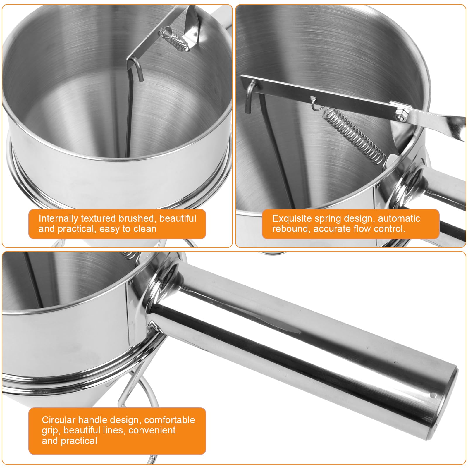 Edelstahl Teigspender Mit Ständer - 1200ml Für Pfannkuchen & Backen