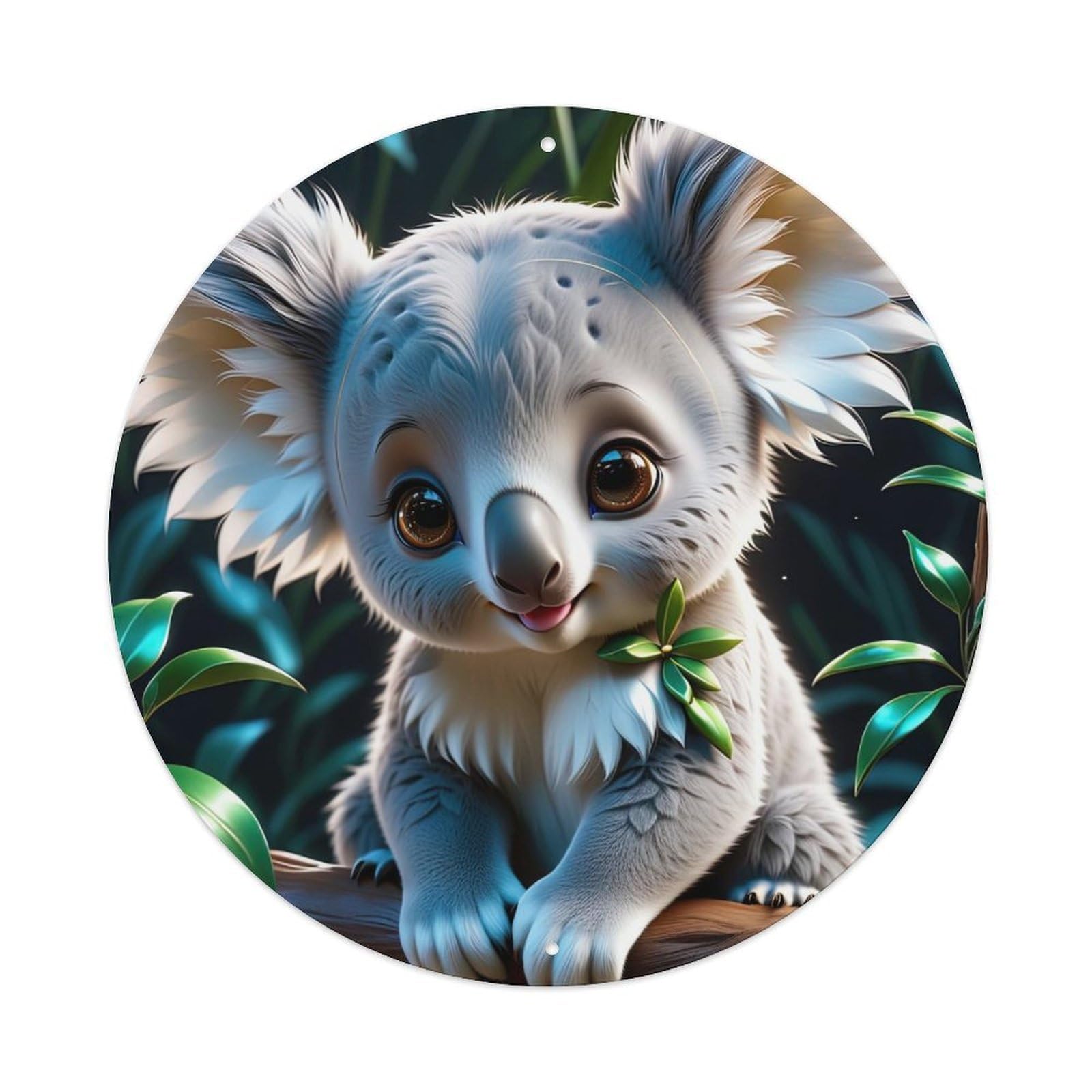 Wildlife Artwork Cute Koala Metal Tin Sign