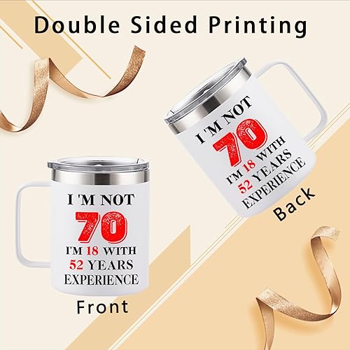 Miniatura 2 de Regalos de 70 cumpleaños para mujeres y hombres, regalos de feliz 70 cumpleaños de 1955, decoraciones para ella y él, regalos de cumpleaños de 70