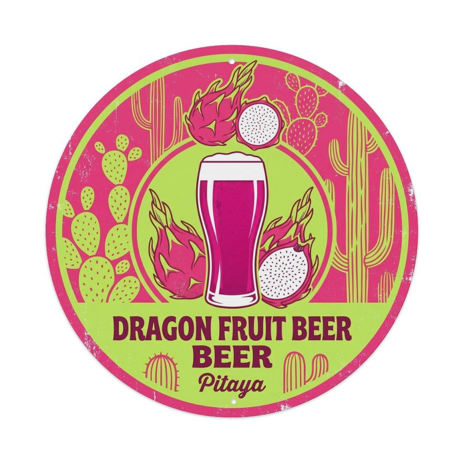 Heritage Dragon Fruit Beer Pub Culture Farmhouse Brew Metal Tin Sign