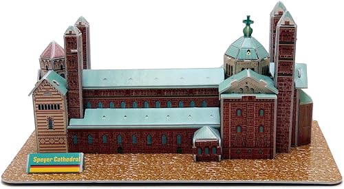 Runsong Rompecabezas creativo 3D modelo de papel Speyer Cathedral DIY Fun & Educational Toys World Great Architecture Series, 37 piezas