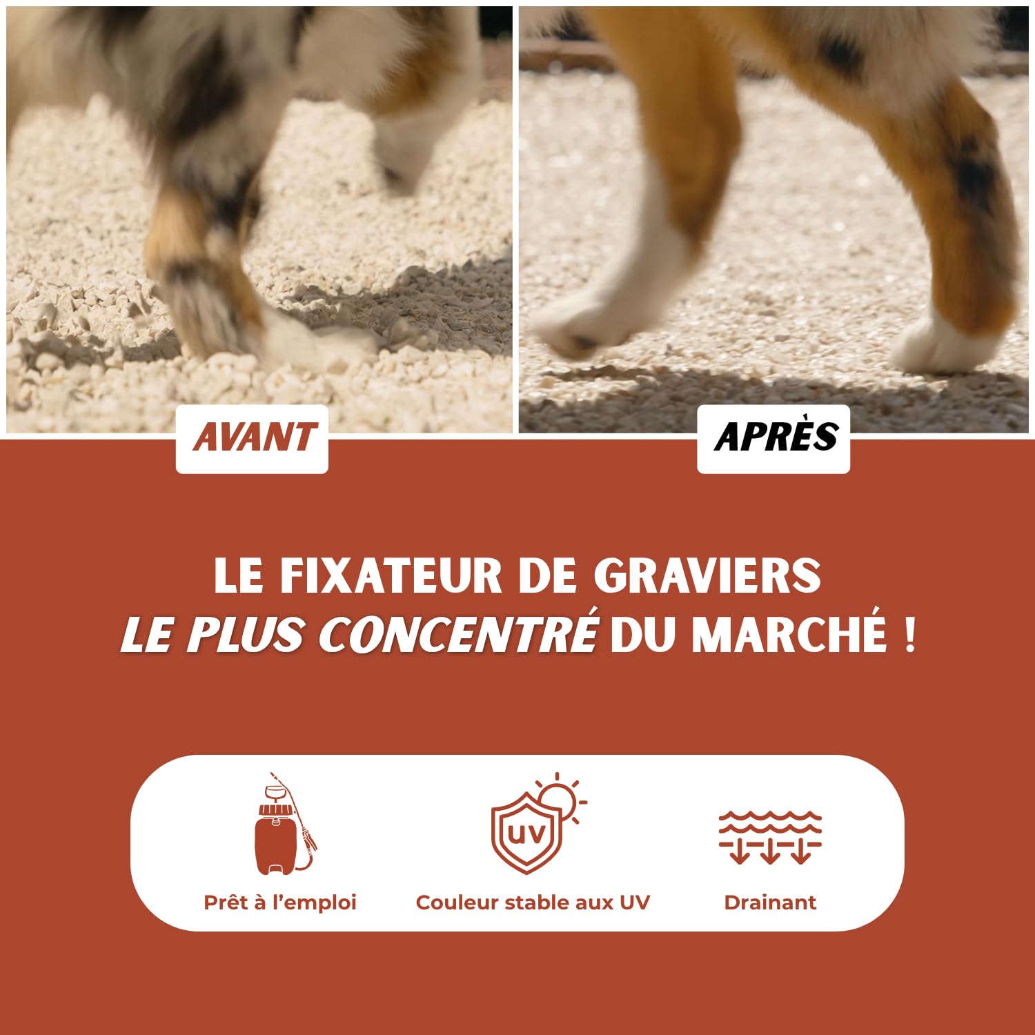 Liant Gravier extérieur 5L, Colle pour Cailloux extérieur et paillis, Jardins secs, Allées Bordures, Incolore, Sol perméable, Résistant UV, Jusqu à 10m2 (5L)