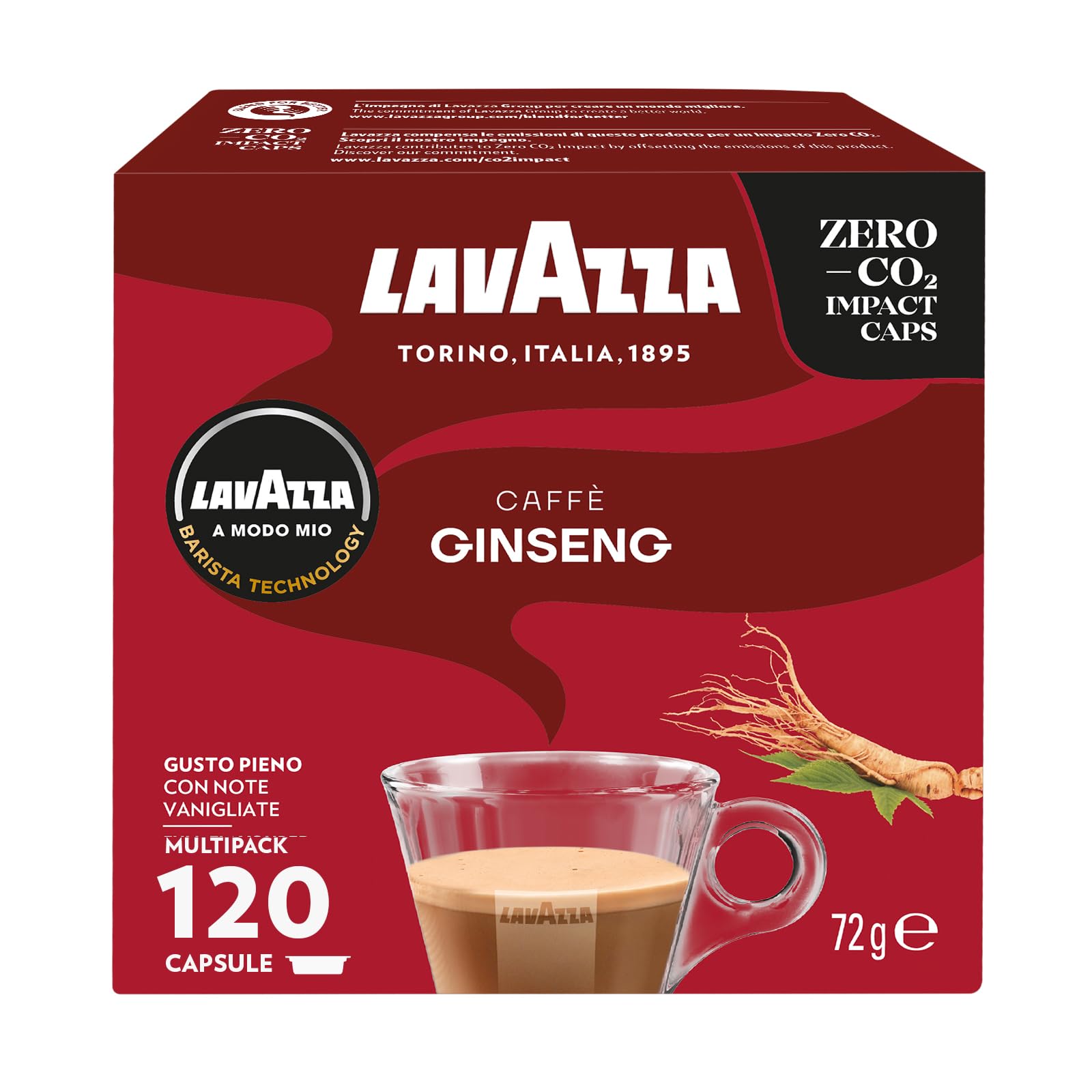 Lavazza Amm Caffè Ginseng Monodose di Caffè - 10 confezioni da 12 capsule [120 capsule]