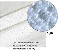 Vista 5 de Hoja de tierra con fibra plateada y algodón orgánico, conductora con cable de conexión a tierra, mantiene un buen sueño, salud natural