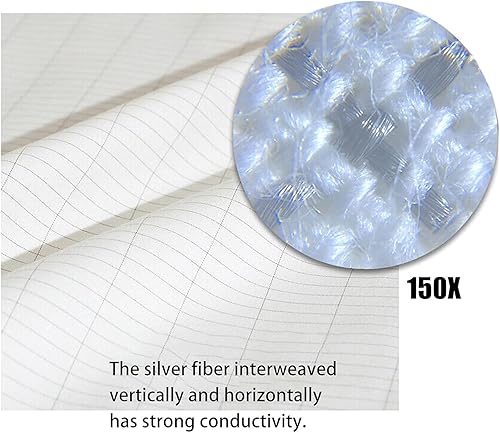 Miniatura 4 de Hojas de tierra con cordón de puesta a tierra, materiales de algodón orgánico y fibra de plata, bienestar natural (35 x 90 pulgadas, blanco)