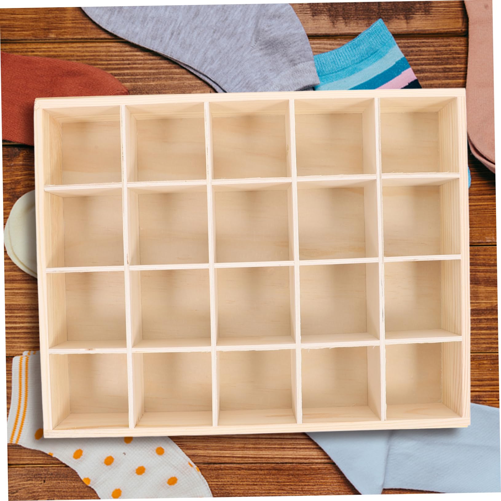 2 Pezzi Organizzatori per cassetti per Abbigliamento Calzini Intimo Trucco Articoli Vari Divisori in Legno con Coperchio per cassetti Organizzatori Cravatta Vestiti Cosmetici Contenitore per