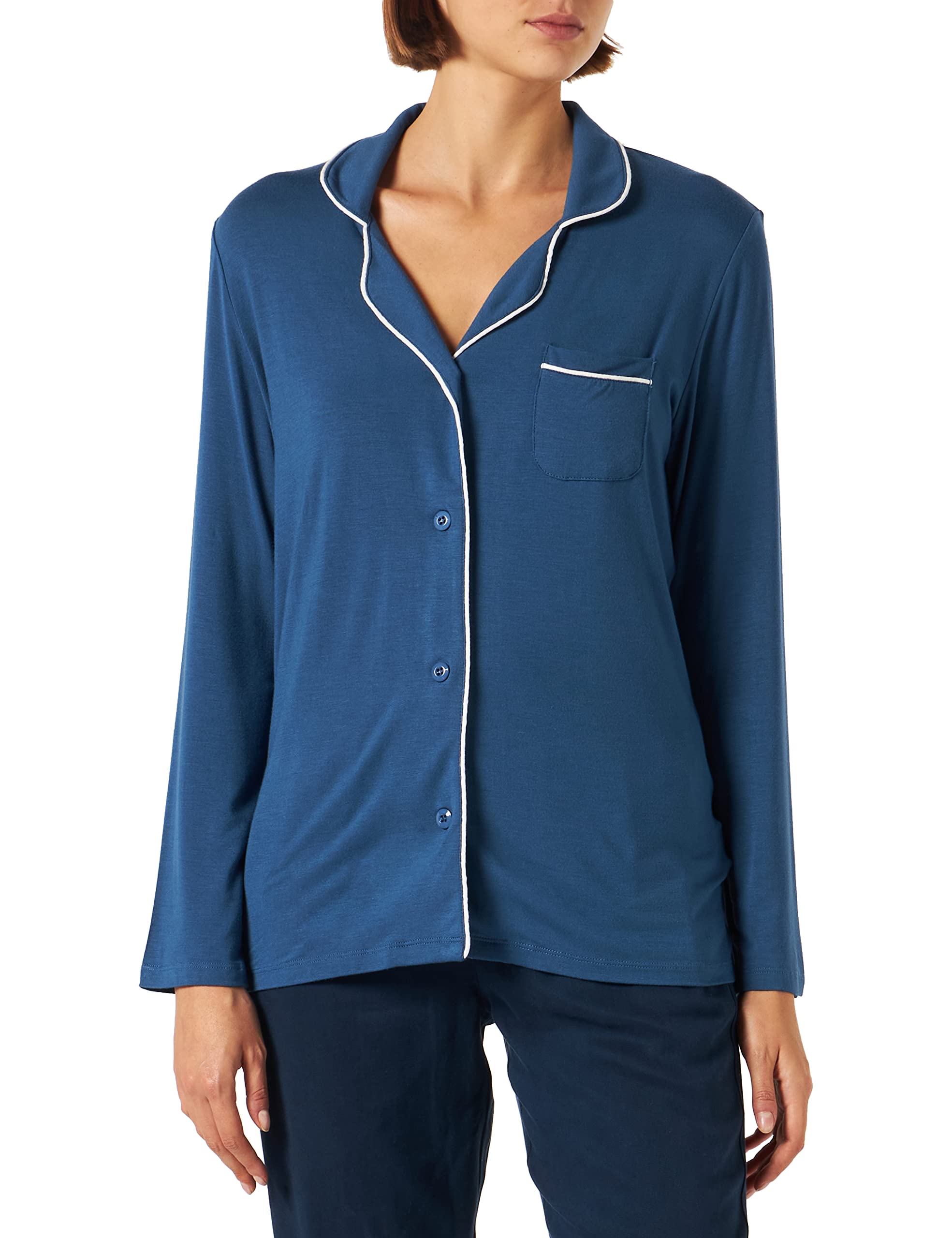 CCDKWomen's Super Soft Bamboo Ccdk Pyjama Shirt, Blue Pyjama top