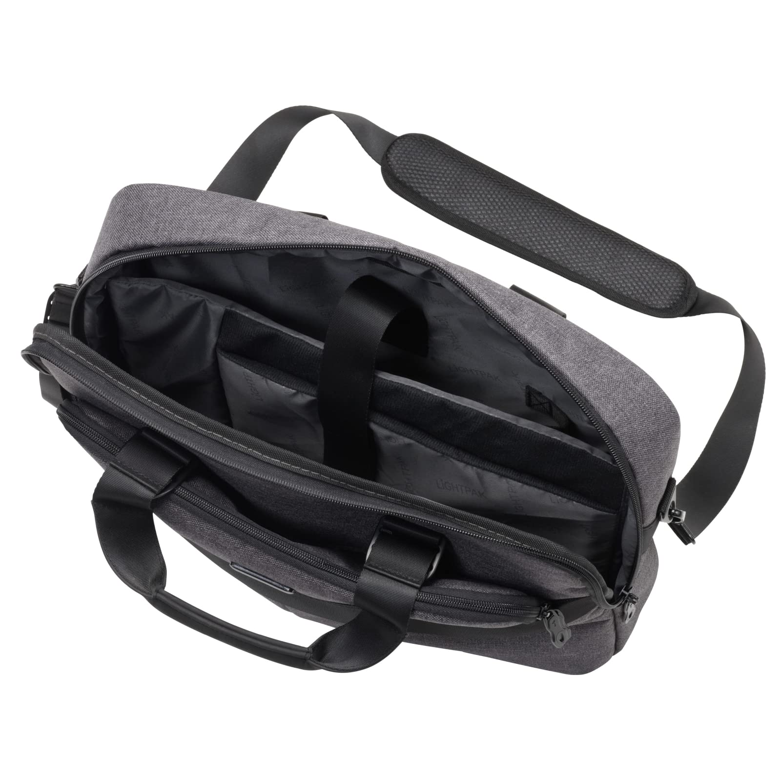 FB2046166 - Fahrrad-Laptoptasche mit Klickfix Kompakt Taschenschiene fürs Fahrrad, Notebooktasche für 17" Notebooks & Tablet aus Polyester, Umhängetasche ca. 31 x 40 x 7 cm, Tasche Grau