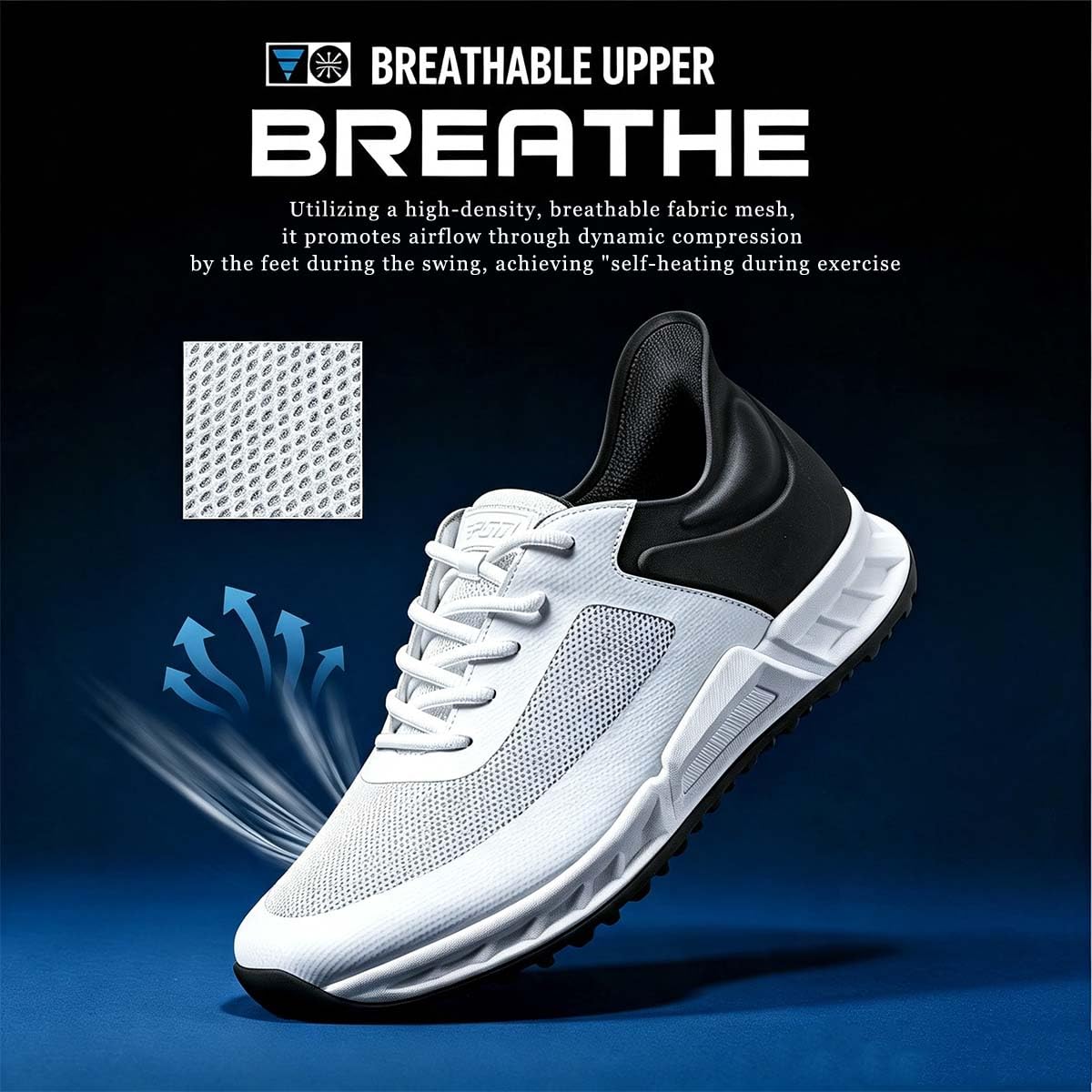 Zapatos de Golf para Hombre Impermeables con Cordones