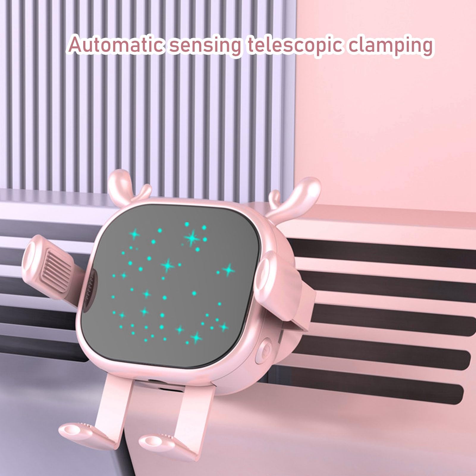 Caricabatteria da Auto Wireless Veloce da 15 W, Bloccaggio Automatico, Supporto per Telefono da Auto con Luce D'atmosfera Colorata con Supporto Stabile per IOS per X XS