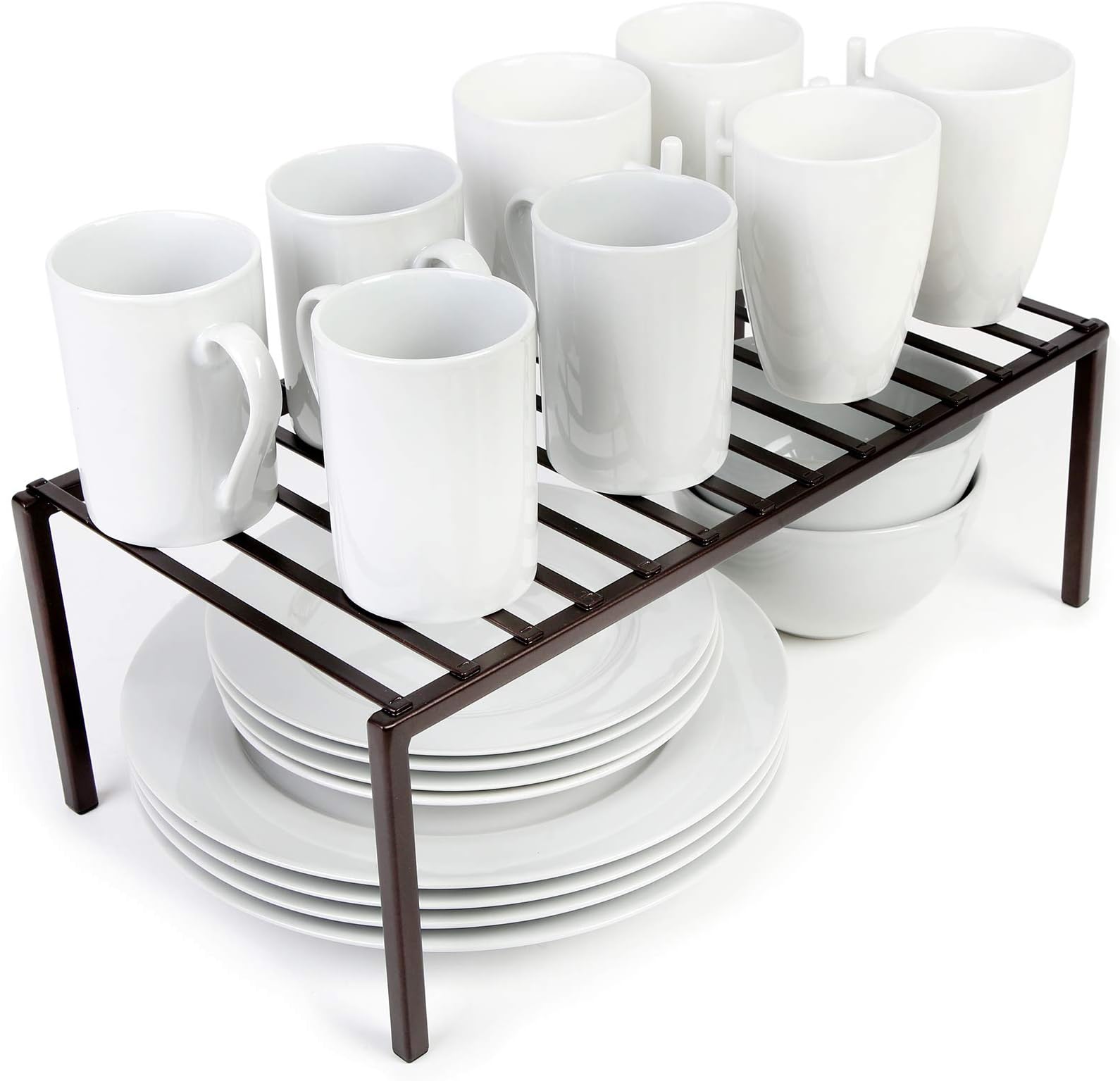 Amazon.com - Smart Design Premium Cabinet Storage Shelf Rack - Medium ...