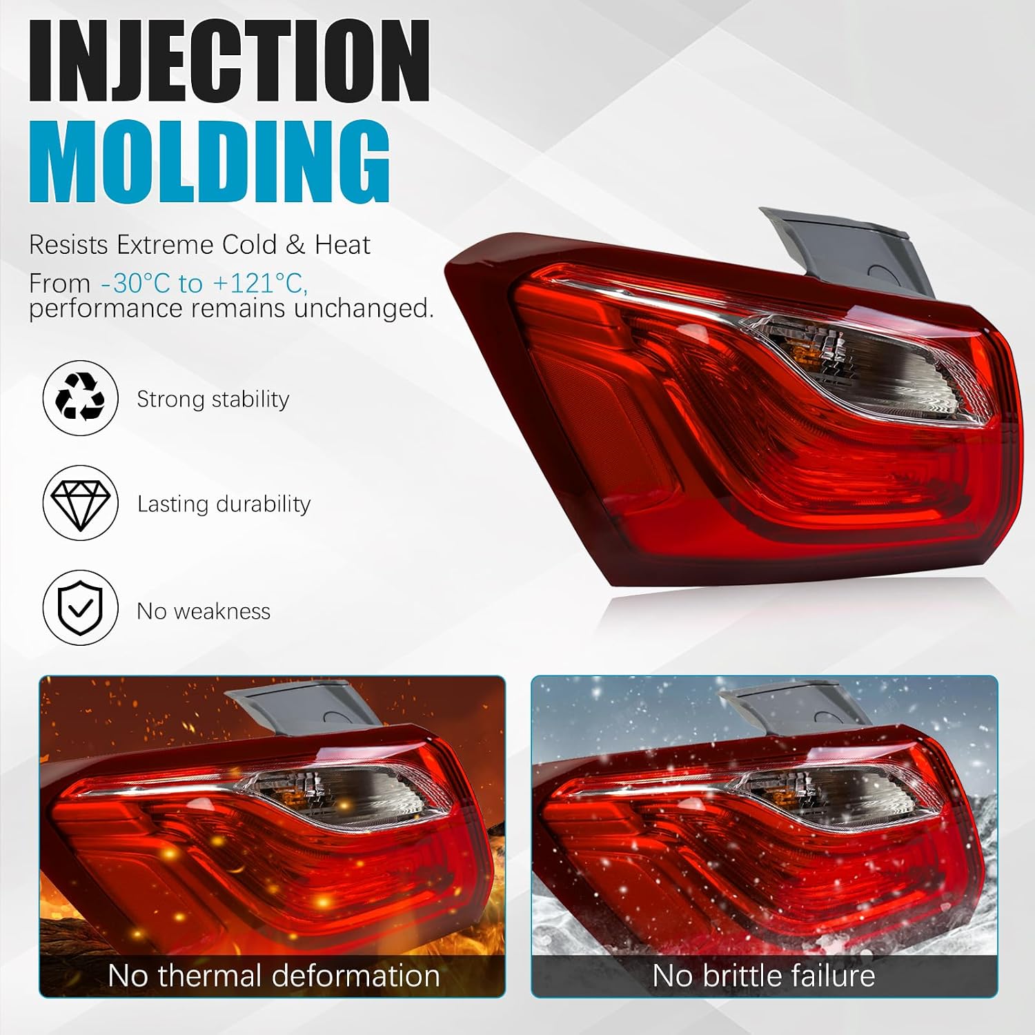 Outer Tail Light Assembly for Chevrolet Equinox 2018-2020, LED Rear Brake Turn Signal Tail Lamp Taillight Assembly for Chevy Equinox 84305805 GM2804134, Driver Side, W/Bulbs
