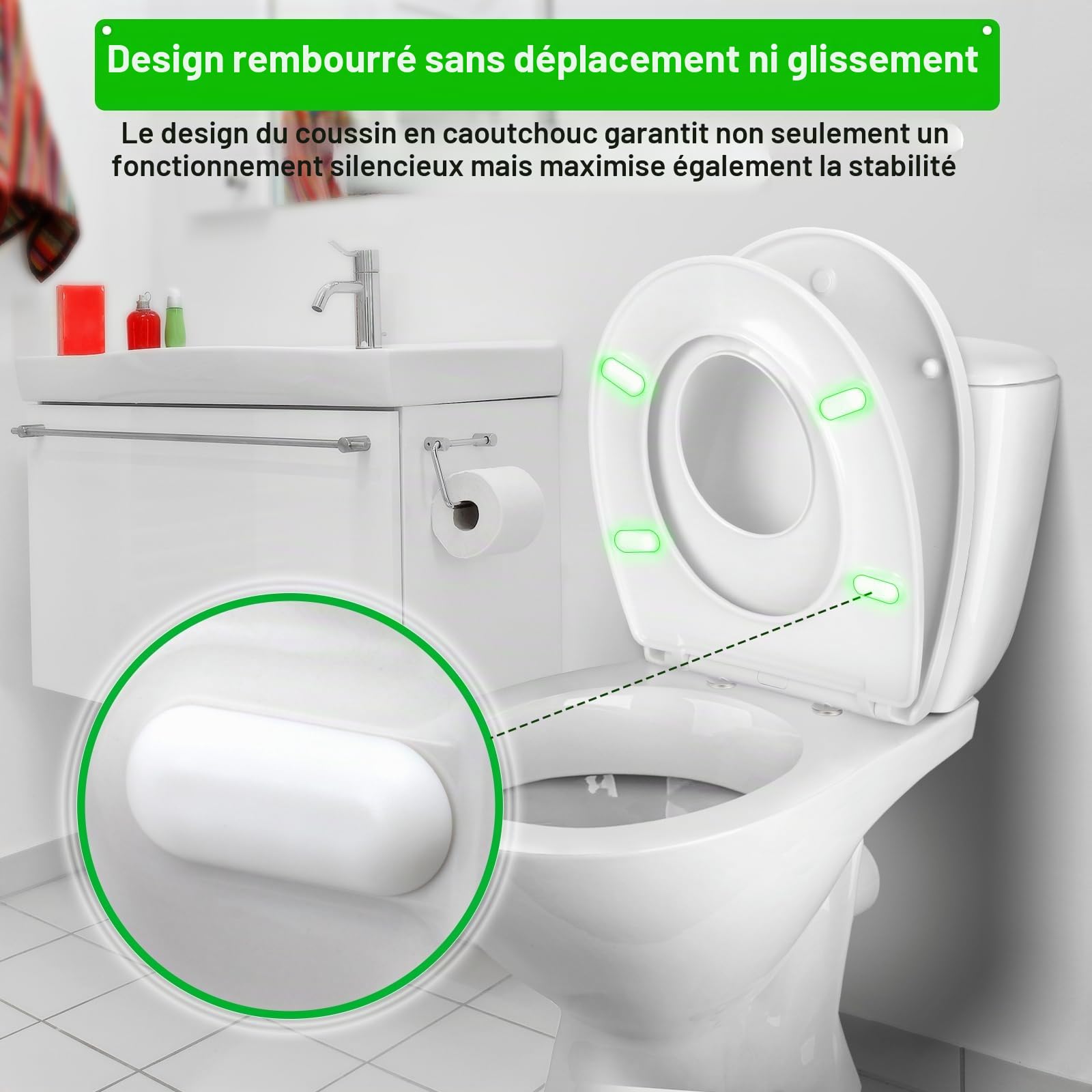 Abattant WC Familial Forme O, Urée Formaldéhyde Cuvette Toilette avec Siège Enfant Magnétique, Lunette WC avec Fermeture Douce et Libération Rapide, Siège de Toilette pour Enfant et Adulte