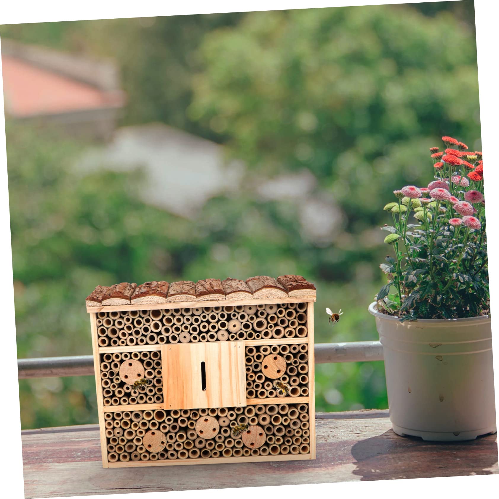 Kreatives Insektenhaus Home Decor wohnungseinrichtung gartenzubehör Outdoor Decoration insektenhäuser Bestäuberhaus Maurerhaus Briefbienen Gartenhaus Außenhütte Hotel Holz