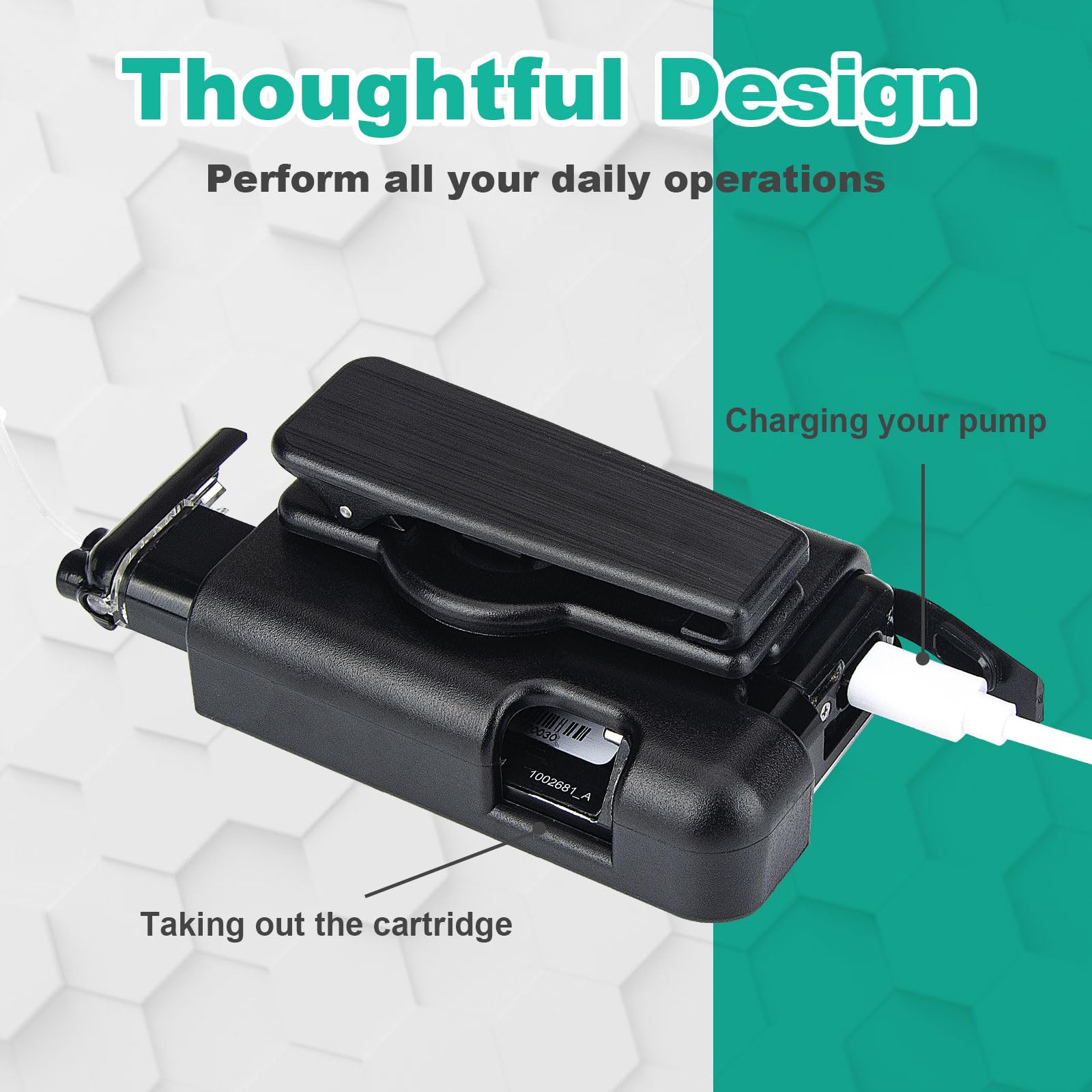 Custodia per pompa di insulina per t:slim Tandem X2, clip da cintura girevole a 360° per t:slim G4 Spool Up tubo in nero