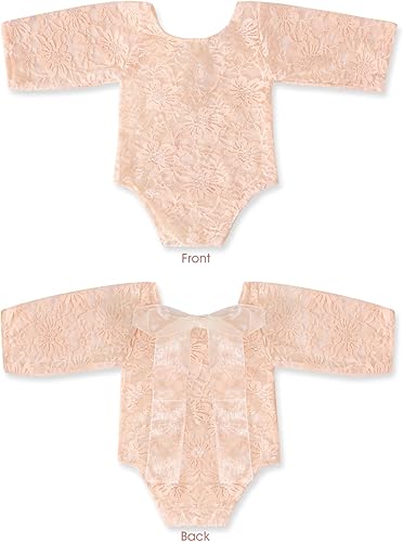 Miniatura 6 de ForBaysy Traje de fotografía para recién nacido, mameluco de encaje con diadema, disfraz de princesa infantil