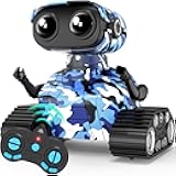 Robot Toys for Kids Boys Girls Emo Robots Remote Control Smart Robot with Auto-Demonstration LED Eyes Flexible Head & Arms for 3+ Years Old Kids