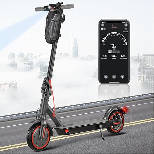 Patineta eléctrica para adultos con motor de 350 W de hasta 19 Mph y 19-21 millas de largo alcance, neumáticos sólidos de 8.5 pulgadas y E-ABS,