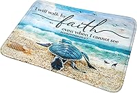 Vista 5 de Alfombra de baño de tortuga marina, alfombra de baño náutica costera, alfombra de baño antideslizante, decoración de baño, alfombra de baño